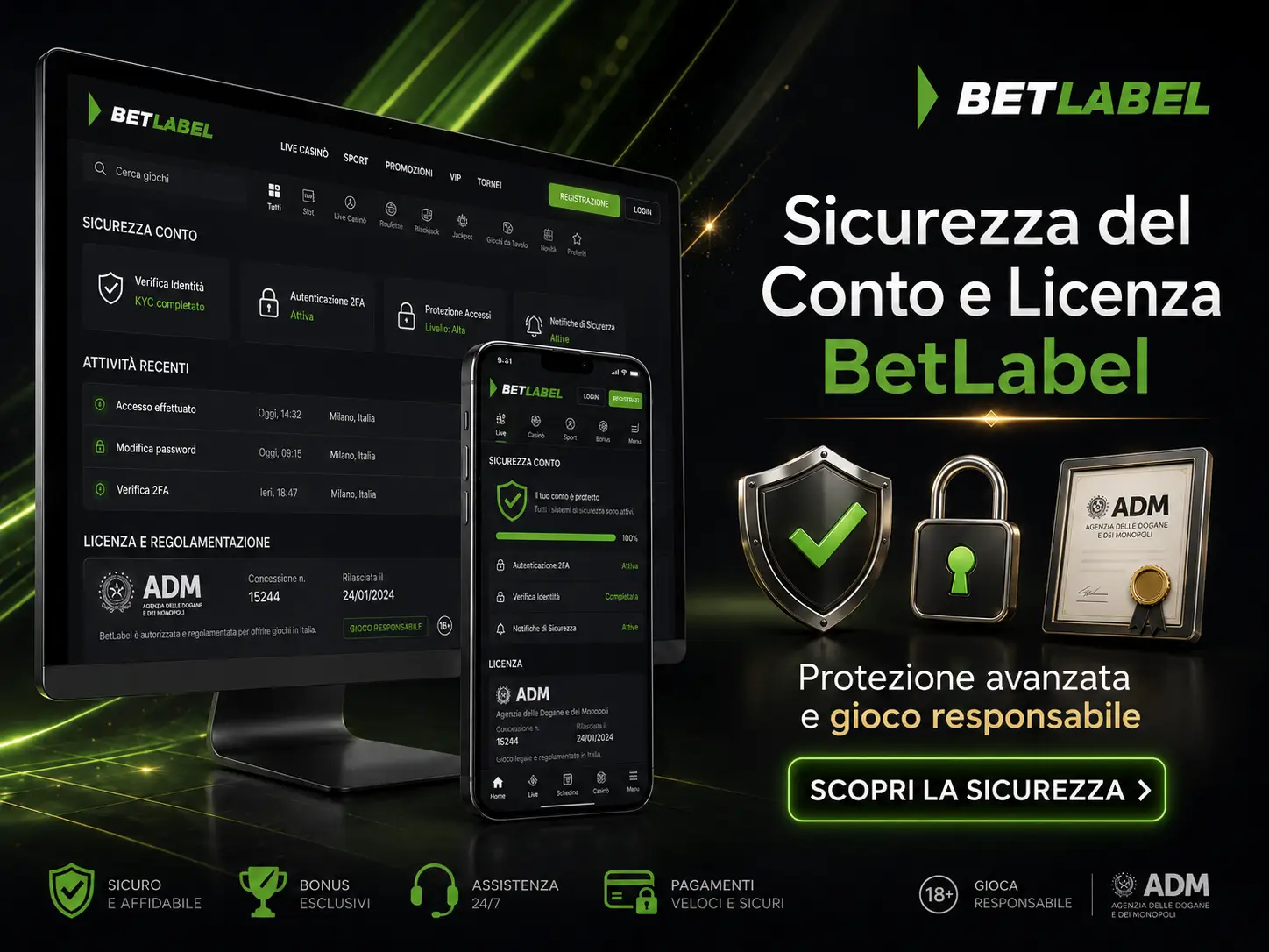 Sicurezza del Conto e Licenza BetLabel