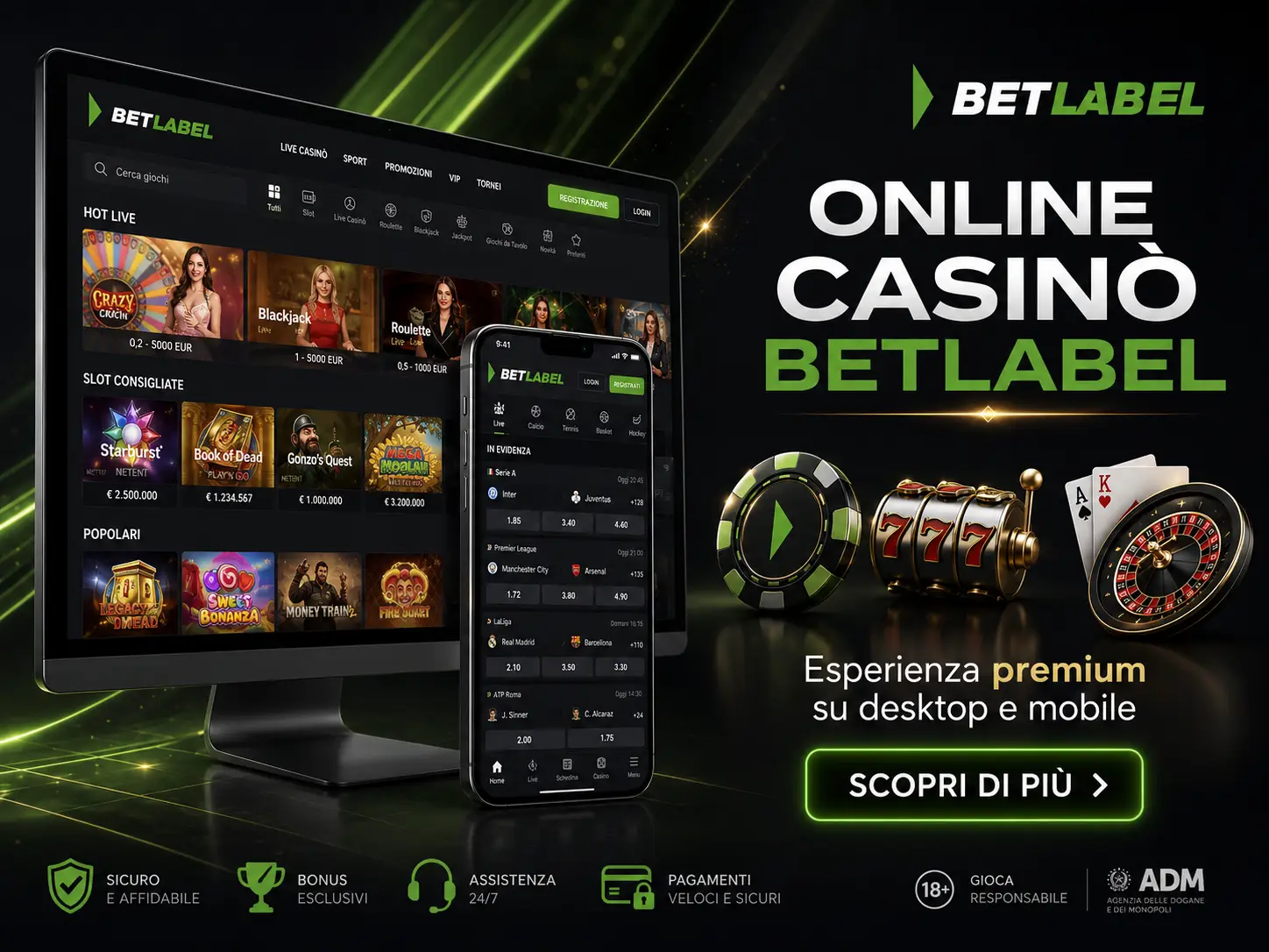 BetLabel - Scommesse Sportive e Casinò Online in Italia