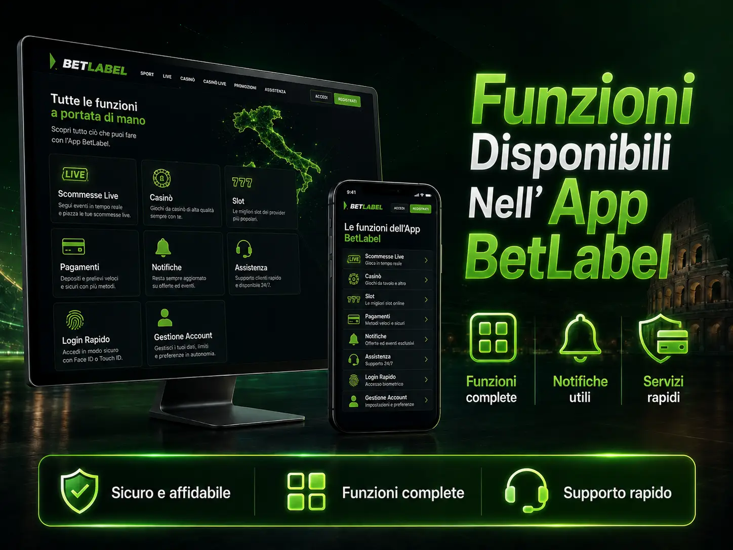 Funzioni Disponibili Nell'App BetLabel